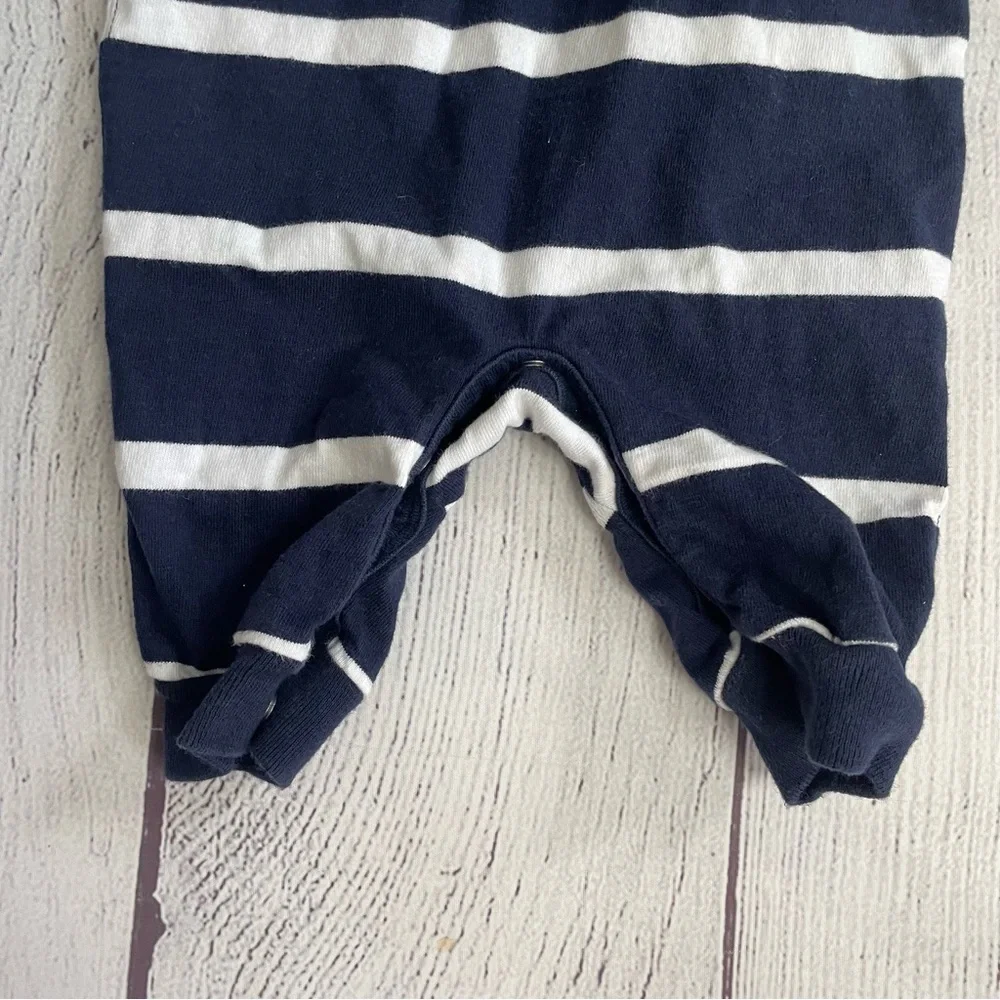 Ralph Lauren Blue & White Striped Long Sleeve Romper size 3 months